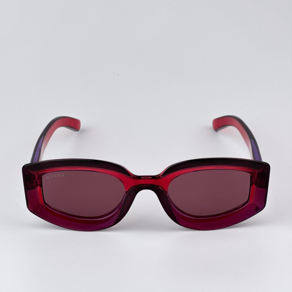 Gucci Gg1719s 004 Brand New Sunglasses Transparent Red Violet Women Square